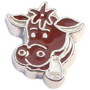 Cow Face Floating Locket Charm Cow Face Floating Locket Charm