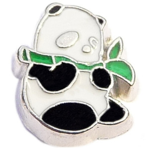 Panda And Bamboo Floating Locket Charm Panda And Bamboo Floating Locket Charm