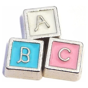 Colorful Baby Blocks Floating Locket Charm