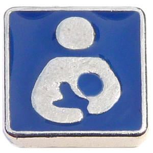 Mom And Baby Blue Floating Locket Charm Mom And Baby Blue Floating Locket Charm