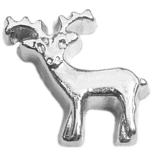 Silvertone Deer Floating Locket Charm Silvertone Deer Floating Locket Charm