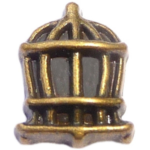Goldtone Bird Cage Floating Locket Charm Goldtone Bird Cage Floating Locket Charm