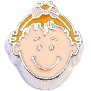 Blonde Baby Girl Floating Locket Charm