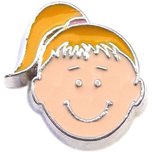 Blonde Ponytail Girl Floating Locket Charm Blonde Ponytail Girl Floating Locket Charm