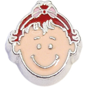 Redhead Baby Girl Floating Locket Charm Redhead Baby Girl Floating Locket Charm
