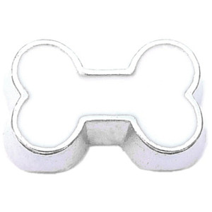 White Dog Bone Floating Locket Charm White Dog Bone Floating Locket Charm