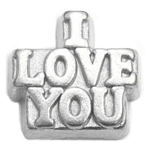 Stacked I Love You Floating Locket Charms Stacked I Love You Floating Locket Charms