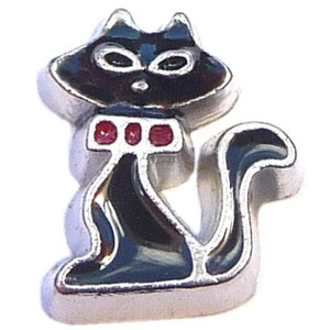 Cute Black Cat Floating Locket Charms Cute Black Cat Floating Locket Charms