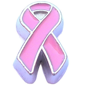 Pink Ribbon Floating Locket Charm Pink Ribbon Floating Locket Charm