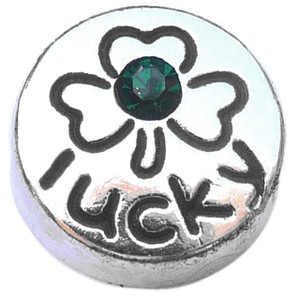 Lucky Clover Floating Locket Charm Lucky Clover Floating Locket Charm