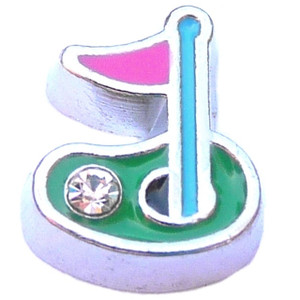 Golf Floating Locket Charm Golf Floating Locket Charm