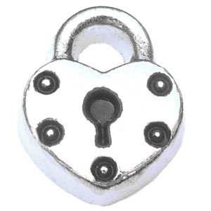 Heart Key Lock Floating Locket Charm Heart Key Lock Floating Locket Charm