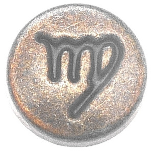 Vintage Bronzetone Virgo Floating Locket Charm Vintage Bronzetone Virgo Floating Locket Charm