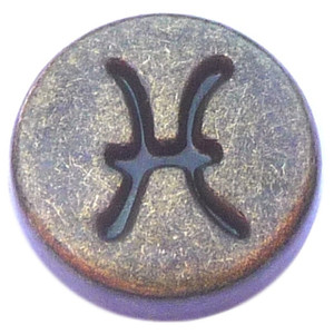 Vintage Bronze Pisces Floating Locket Charm Vintage Bronze Pisces Floating Locket Charm