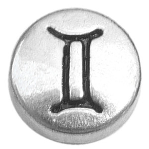 Vintage Silvertone Gemini Floating Locket Charm