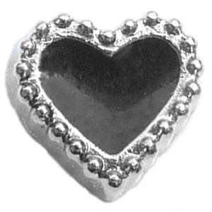 Black Heart Floating Locket Charm Black Heart Floating Locket Charm