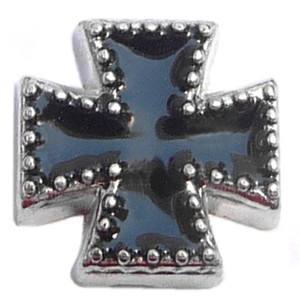 Black Folk Art Cross Floating Locket Charm Black Folk Art Cross Floating Locket Charm