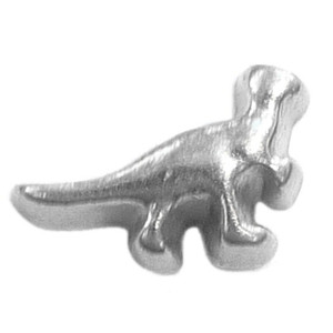 Silvertone Dinosaur Floating Locket Charm Silvertone Dinosaur Floating Locket Charm