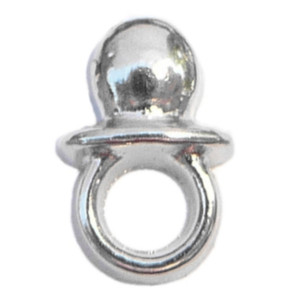 Silvertone Pacifier Floating Locket Charm Silvertone Pacifier Floating Locket Charm