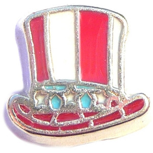 Uncle Sam Hat Floating Locket Charm