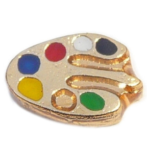 Painting Pallet Floating Locket Charm Painting Pallet Floating Locket Charm