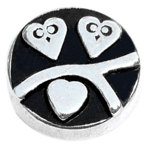 Love Birds On Branch Floating Locket Charm Love Birds On Branch Floating Locket Charm