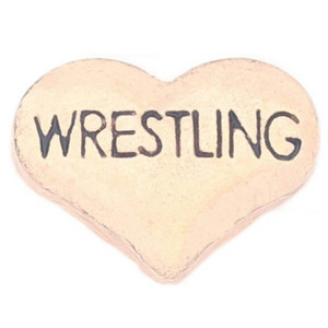 Wrestling Goldtone Hear Floating Locket Charm Wrestling Goldtone Hear Floating Locket Charm