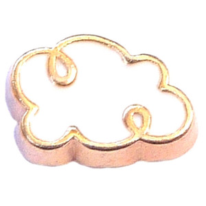 Goldtone Trim Cloud Floating Locket Charm Goldtone Trim Cloud Floating Locket Charm