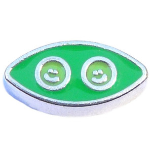 Peas in a Pod Silvertone Floating Locket Charm Peas in a Pod Silvertone Floating Locket Charm