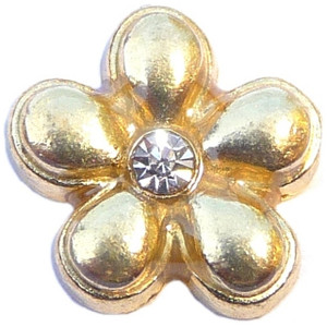 Goldtone Flower Floating Locket Charm Goldtone Flower Floating Locket Charm