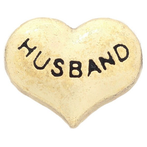 Husband Heart Goldtone Floating Locket Charm Husband Heart Goldtone Floating Locket Charm