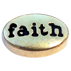Faith Goldtone Oval Floating Locket Charm Faith Goldtone Oval Floating Locket Charm