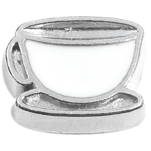 White Coffee Cup Floating Locket Charm White Coffee Cup Floating Locket Charm