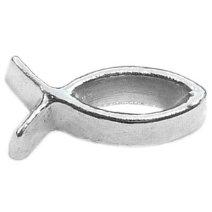 Fish Symbol Silvertone Floating Locket Charm Fish Symbol Silvertone Floating Locket Charm