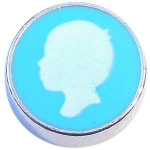 Boy Silhouette Floating Locket Charms Boy Silhouette Floating Locket Charms