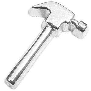 Silvertone Hammer Floating Locket Charm Silvertone Hammer Floating Locket Charm