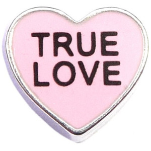 True Love Pink Candy Heart Floating Locket Charm True Love Pink Candy Heart Floating Locket Charm