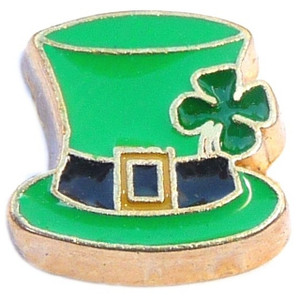 Goldtone Leprechaun Hat Floating Locket Charm Goldtone Leprechaun Hat Floating Locket Charm