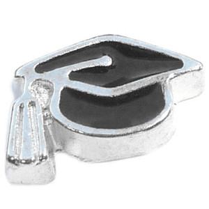 Graduation Cap Floating Locket Charm Graduation Cap Floating Locket Charm