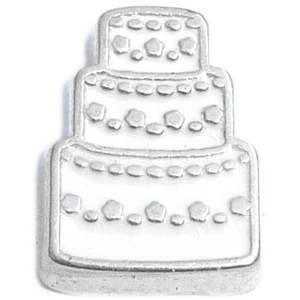 White Wedding Cake Floating Locket Charm White Wedding Cake Floating Locket Charm