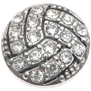 Bling Volleyball Floating Locket Charm Bling Volleyball Floating Locket Charm