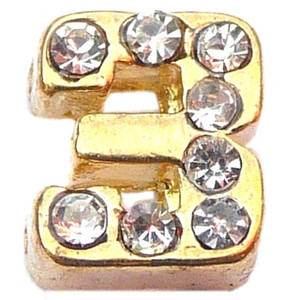Goldtone Number 3 Floating Locket Charm Goldtone Number 3 Floating Locket Charm