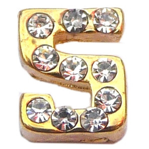 Goldtone Number 5 Floating Locket Charm Goldtone Number 5 Floating Locket Charm