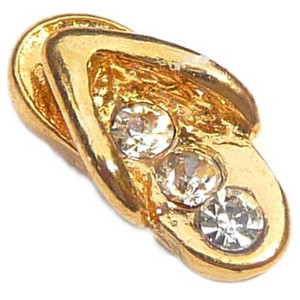 Goldtone Flip Flop Floating Locket Charm Goldtone Flip Flop Floating Locket Charm