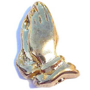 Praying Hands Goldtone Floating Locket Charm Praying Hands Goldtone Floating Locket Charm