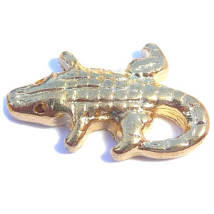 Alligator Goldtone Floating Locket Charm Alligator Goldtone Floating Locket Charm