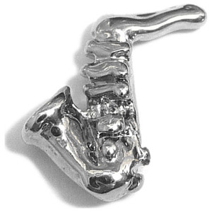 Silvertone Saxophone Floating Locket Charm Silvertone Saxophone Floating Locket Charm