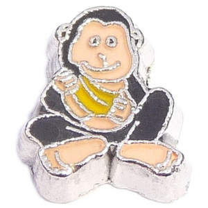 Monkey With Banana Floating Locket Charm Monkey With Banana Floating Locket Charm