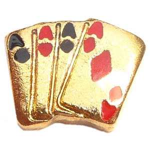 Playing Cards Floating Locket Charm Playing Cards Floating Locket Charm