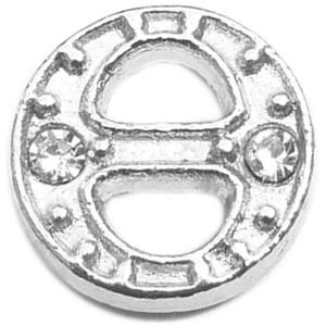 Theta CZ Letter Floating Locket Charm Theta CZ Letter Floating Locket Charm